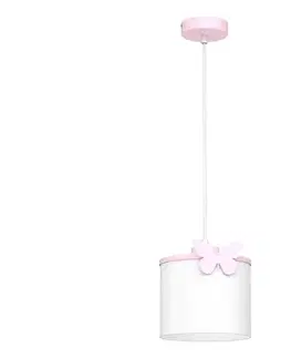 Svietidlá  Detský luster na lanku SWEET 1xE27/15W/230V biela/ružová/motýľ 9408