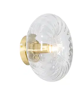 Nástenné osvetlenie Art Deco nástenná lampa zlatá so sklom - Ayesha
