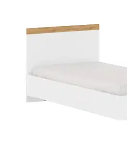 Postele KONDELA Vilgo 90 posteľový rám biela / dub wotan