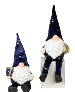 Vianočné dekorácie MAKRO - Santa škriatok modrý 25cm, rôzne druhy