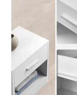 Konferenčné stolíky Set nočných stolíkov E1081 WT, biela, 2 ks