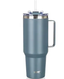 Termosky a termohrnčeky Banquet Termohrnček nehrdz. s uchom Twain 1200 ml, tmavosivá