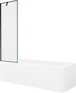 Sprchové dvere MEXEN/S - Vega obdĺžniková vaňa 160 x 70 cm s panelom + vaňová zástena 60, čierna vzor 550116070X9506007070