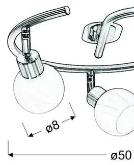 Stropná svetla Špirálová stropná lampa 3X40W G9 saténový chróm ALABASTER