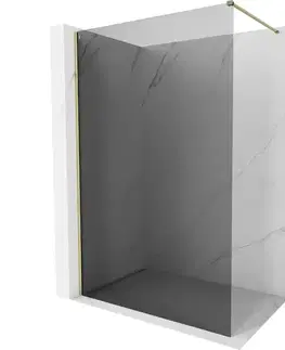 Sprchové dvere MEXEN/S - Kyoto-X Sprchová zástena WALK-IN 50 x 200, grafit 10 mm, zlato 800-050-101-50-40-X