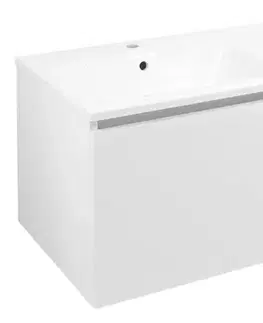 Kúpeľňový nábytok SAPHO - LOREA skrinka 100x46x51,5cm (70+30cm), ľavá, biela matná LE070-3131-L-01