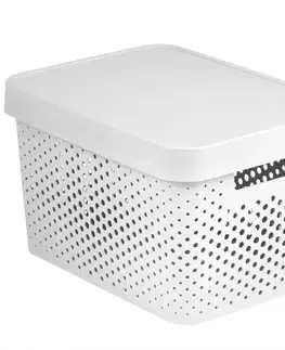 Kúpeľňové doplnky Plastový úložný box s vekom  Infinity 17l 229153 biely