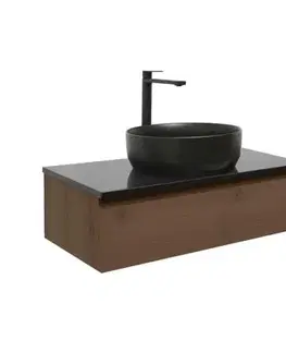 Kúpeľňový nábytok Kúpeľňová skrinka s umývadlom SAT B-Way 79x30x45 cm orech mat BWAY80NUTZUB BWAY80NUTZUB