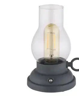 Lampy Globo 58016A - LED stmievateľná stolná lampa PETRO 1W/3,7V 1200 mAh antracit 58016A
