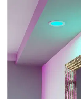 LED osvetlenie Eglo 901431-LED RGBW stropné kúpeľňové podhľadové svietidlo FUEVA-Z LED/5W/230V 12 cm IP44 biela 901431