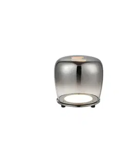 Stojacie lampy Stojaca lampa čierna sklenená LED 17cm Berloz Ledea