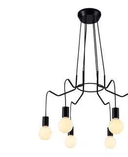 Svietidlá  Luster na lanku BASSO 6xE27/40W/230V čierna 36-71033