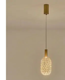 Svietidlá Eurolamp LED Luster na lanku PERFORATO LED/6,3W/230V 3000K zlatá pr. 13 cm 144-15067