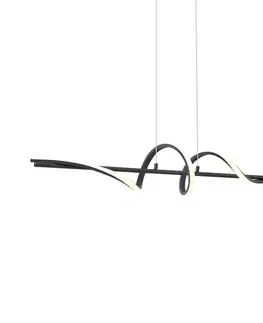 Závesné svietidlá Dizajnové závesné svietidlo čierne 110 cm vrátane LED 3-stupňové stmievateľné - Wokkel