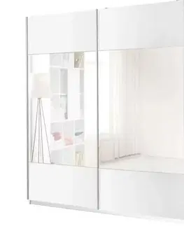 Šatníkové skrine Skriňa Vario so zrkadlom biela 175 cm
