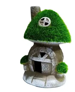 Záhradné slnečníky a doplnky Záhradná dekorácia Hríbový domček, 8,5 x 14 x 8,5 cm
