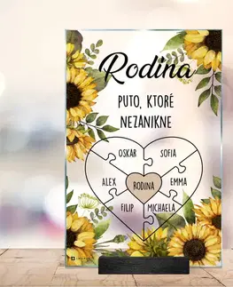 Tabuľky s venovaním (darčeky) Rodinná plaketa - Personalizovaná sklenená plaketa