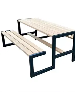 Záhradné zostavy Záhradný komplet Picknick Grande prírodné drevo