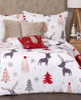 Obliečky 4Home Obliečky Cute reindeer mikroflanel, 140 x 220 cm, 70 x 90 cm