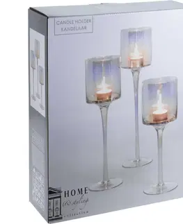 Vianočné dekorácie Súprava dekoratívnych sklenených svietnikov Home and Styling, 3 kusy