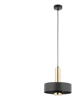 Svietidlá  Luster na lanku RIF LUX 1xGX53/12W/230V pr. 25 cm čierna/zlatá 40719
