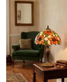 Lampy BRILAGI - Tiffany vitrážová stolná lampa SUNFLOWER 1xE27/60W/230V BRT-8004B