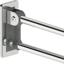 Držadlá k vani DEANTE - Ľahnený oceľ, antracit Nástenná madlo, skladacia - 70 cm NIL_042D