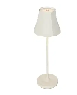 Lampy Retro stolná lampa nabíjateľná IP44 smotanová - Granny