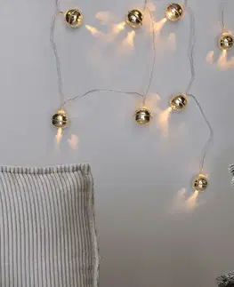Vianočné dekorácie Solight LED vianočná reťaz rolničky, 10x LED, 1,5 m, 2x AA