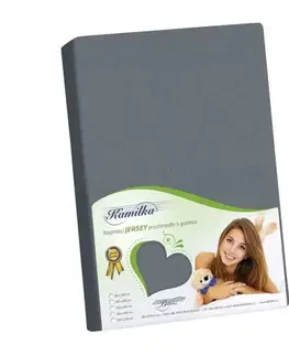Plachty Bellatex Jersey prestieradlo Kamilka tmavosivá, 220 x 200 cm