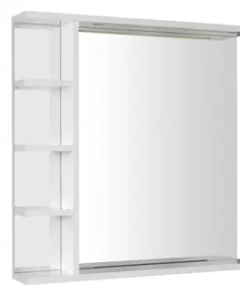 Kúpeľňové zrkadlá AQUALINE - KORIN STRIP zrkadlo s LED osvetlením a poličkami 70x70x12cm KO360S