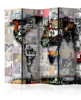 Paravány Paraván World map – Banksy Dekorhome