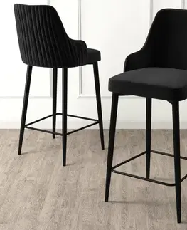 Barové stoličky Bar Stool Set (4 Pieces) Enox - Black
