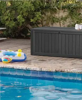 Úložné boxy a chladničky KETER Úložný box WOODROCK 570L | grafit