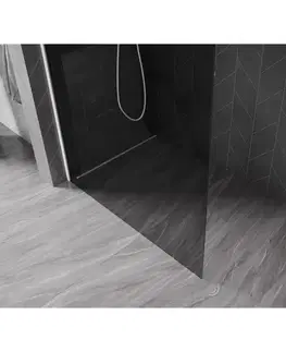 Sprchové dvere MEXEN/S - Kyoto-X Sprchová zástena WALK-IN 90 x 200, grafit 10 mm, biela 800-090-101-20-40-X