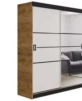Spálňové šatníkové skrine Skriňa Retro 138 4L craft / Dvierka biely