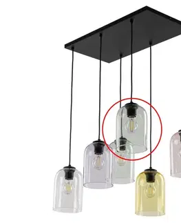 Lampy  Náhradné sklo pre luster E27, priemer 14 cm, dymovo zelené 5901780575427
