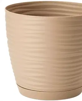 Záhrada Sahara Petit okrúhly s podstavcom 11 cm caffe latte