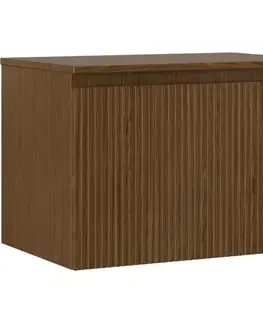 Kúpeľňový nábytok MEXEN/S - Rivel kúpeľňová skrinka pod umývadlo 70 cm s doskou, 1 šuplík, reliéf, orech 91A20-07047-1-BFC86