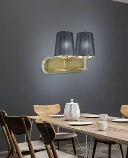 Nástenné svetlá Dvojitá nástenná lampa Milonga čierna/patina