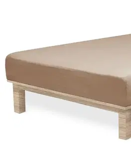 Plachty 4Home jersey prestieradlo Lycra orechová, 140 x 200 cm