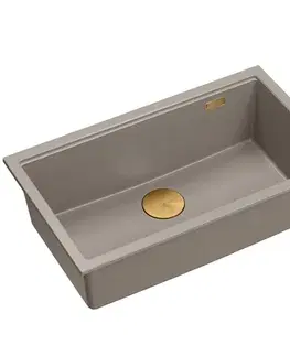 Kuchynské drezy Quadron Quadron - Granitový drez Logan 110 Beige Zlaty HQD7644U4_PVDG1_U