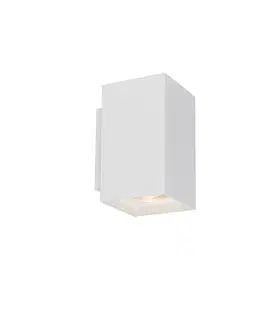 Nástenné osvetlenie Moderná nástenná lampa biela štvorcová 2-svetlo - Sandy