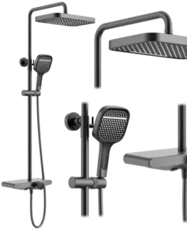 Kúpeľňové batérie REA REA - Sprchový set Bari Titanium REA-P0890