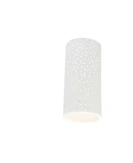 Nástenné osvetlenie Vinylová nástenná lampa biela omietka valcový tvar - Mahou