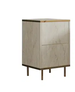 Nočné stolíky Nočný stolík Imaj - Travertine, Gold - POSLEDNÉ 2 KUSY