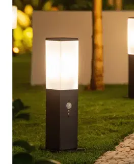 Záhradné lampy BRILAGI - Vonkajšie svietidlo so senzorom NOVA 1xE27/15W/230V 40 cm IP44 čierne FG-KH446PSH-40-SEN-BLK