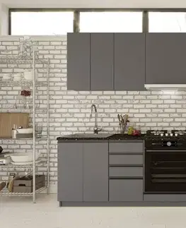 Kuchynské linky DAISY A 240 jednoduchá kuchynská linka 240 cm, sivý grafit
