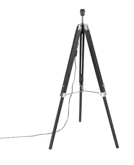 Stojace lampy Stojaca lampa čierna bez tienidla - Tripod