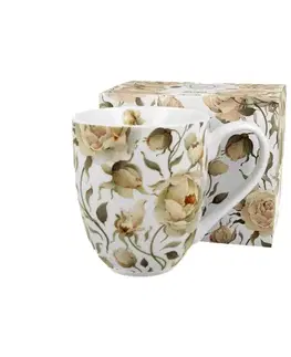 Hrnčeky, šálky, podšálky DUO - Hrnček XXL ENGLISH ROSES WHITE